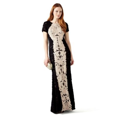 Phase Eight Black and Ivory zena tapework full length dress